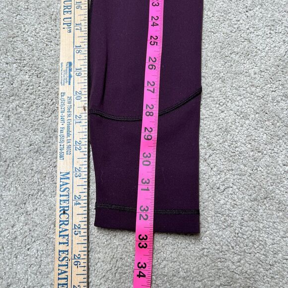 Lululemon In Movement Leggings Womens 2 Burgundy Purple 7/8 Everlux 25" LW5ANXS - Picture 12 of 12